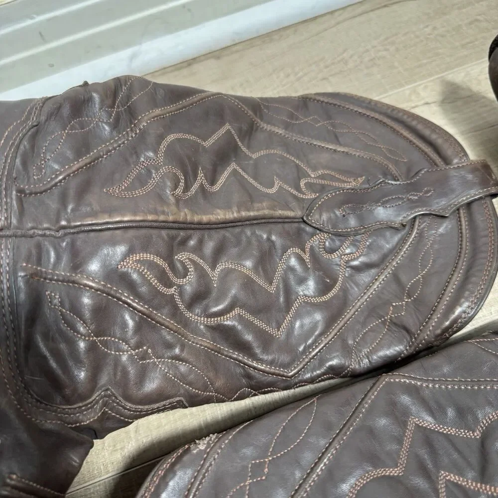 Tony Lama Men's 11 D Brown Leather Western Cowboy Boots Handcrafted Made in USA